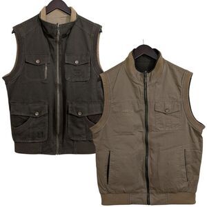 Jeep Z•Ba Reversible Cargo/Utility Vest - Tan/Brown Men's XXL